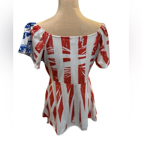 American Women’s Flag Print Cinched Asymmetric T Shirt By Rosegal No tag Size M. - Picture 5 of 13